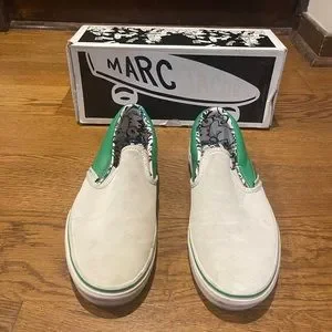 Marc by Marc Jacobs Vans, Green Leather and White Suede with Graphic Lining Marc By Marc Jacobs | Shoes | Marc By Marc Jacobs Vans Green  main image 3